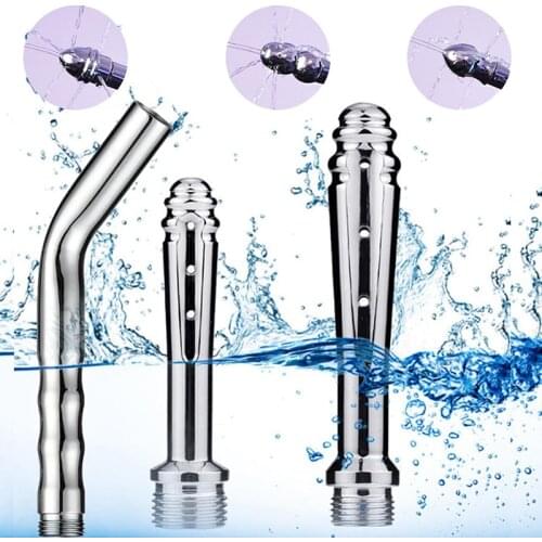 Shower Enema Water Nozzle 3 Style Head Anal Douche Vaginal Clean Kit Cleaner Set