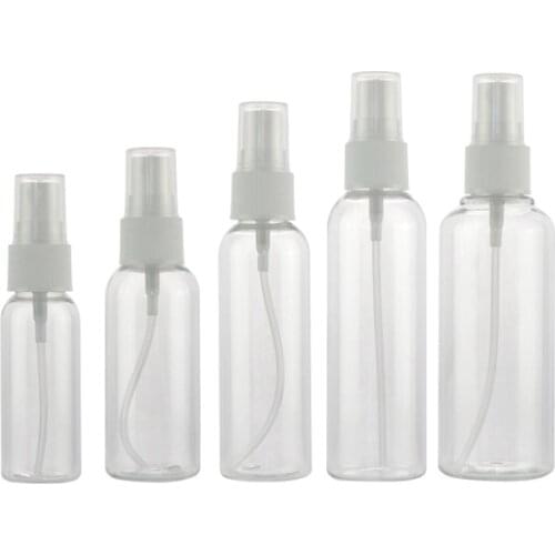 20PCS Spray Bottle 10ml 30ml 50ml 60ml 80ml 100ML 120ml Refillable Perfume Bottle Plastic Bottle Disinfection Atomizer