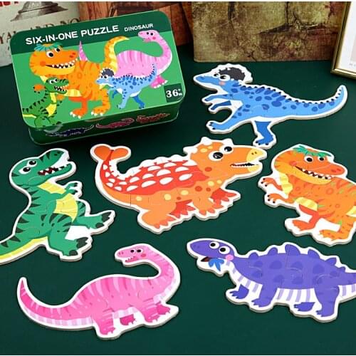 Hot New Wooden Puzzle Toys for Children Cartoon Animal Vehicle Wood Jigsaw Baby Educational Toy Kids Christmas Gift