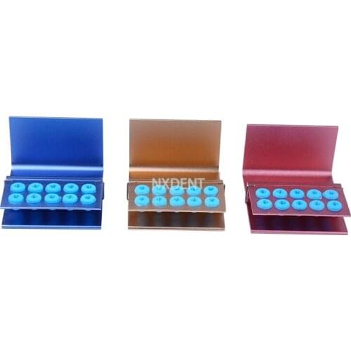 1pcs 10 Holes Dental Burs Holder Block Silicone Cover Autoclavable Disinfection Oral Clean Tool Aluminum for 3colors