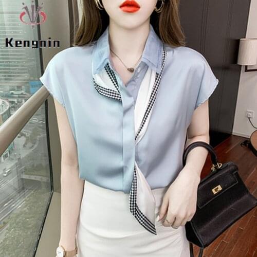 Kengnin Blouses With Tie