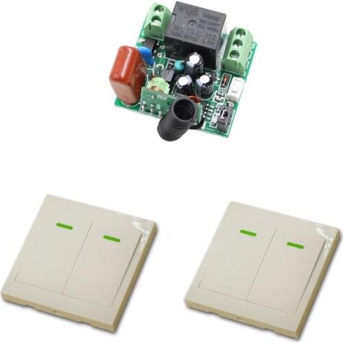 AC 220V 1CH Wireless Remote Control Switch Remote Light Switch 1 Channel 10A Relay Receiver Transmitter Fixed Code 315/433Mhz