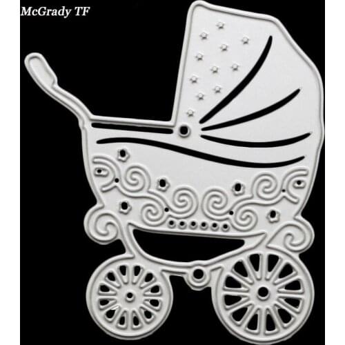 Baby Carriage Cutting Dies Metal Cutting DIY Scrapbooking Dies Decorative Paper Cart Card Embossing Craft Template Cutting Dies
