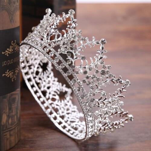 Luxury Rhinestone Crown Bride Princess Crown Wedding Hair Jewelry European Crown Queen Crystal Hair Accessorie XH