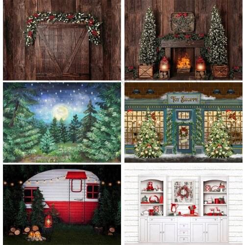 Christmas Tree Photocall Interior Baby Kitchen Gift Photography Backdrop Photographic Decoration Backgrounds for Photo Studio
