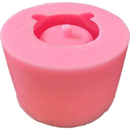 4XFA Smile Expression Flower Pot Silicone Mold for Epoxy Resin Concrete Clay Succulent Planter Candle Holder