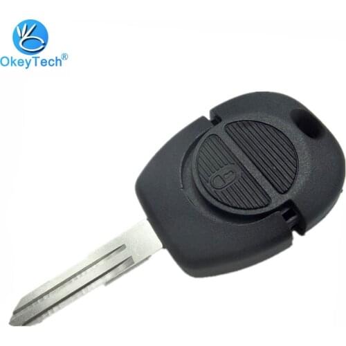 OkeyTech 2 Soft Button Uncut NSN11 A32 Blade Replacement Car Key Shell Cover Case Fob for Nissan Micra Almera Primera X-Trail