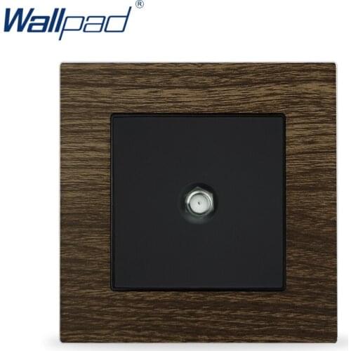 Satellite TV Sockets For Home Wallpad Metal Panel Wood Design EU UK Satellite Outlet