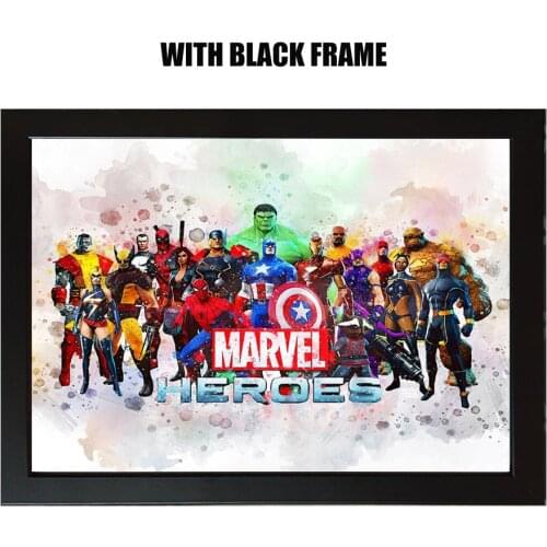 Marvel Superheros Watercolor Posters Avengers Painting on the Wall Captain America Iron Man Thor Characters Art Prints Framed