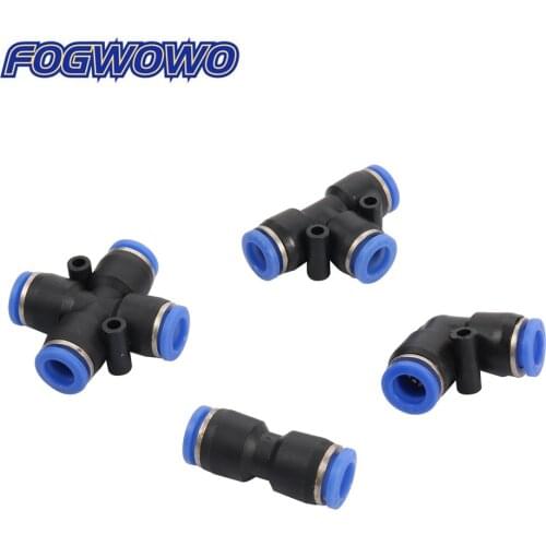 8mm Slip Lock Quick Tee Straight Elbow Cross Connector Irrigation Misting Nozzles Pneumatic Pipe Fittings 2pcs