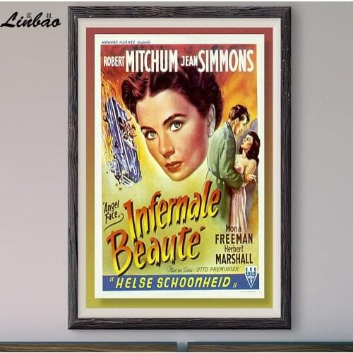 V107 1952 Angel Face Vintage Classic Movie Custom Silk Poster Home Deco Wall Art Christmas Gift