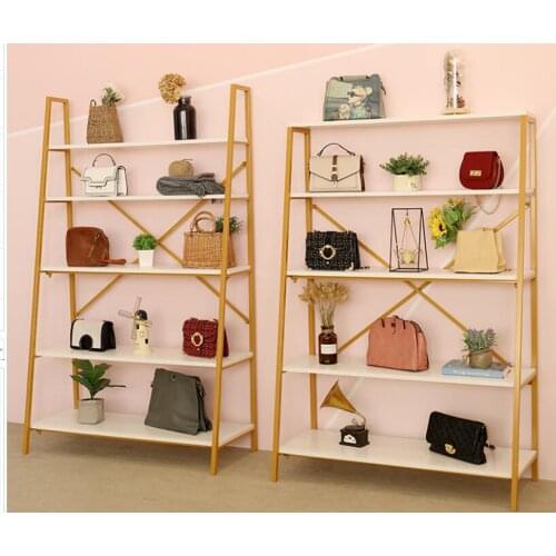 Clothing store display rack shoe rack shoe cabinet storage rack bag rack multi-layer solid wood display rack clothing store wind