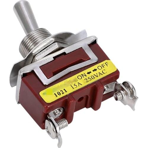 12MM E-TEN1021 High-end Quality Silver Contact SPST 15A/250VAC ON-OFF 2Pin Handle Reset Rocker Toggle Slide Switch