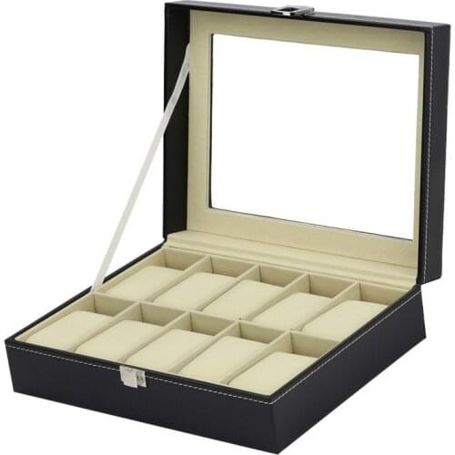 10 Slots Antique Black Watch Travel Case PU Leather Box Collector Organizer Jewelry Storage Regarder