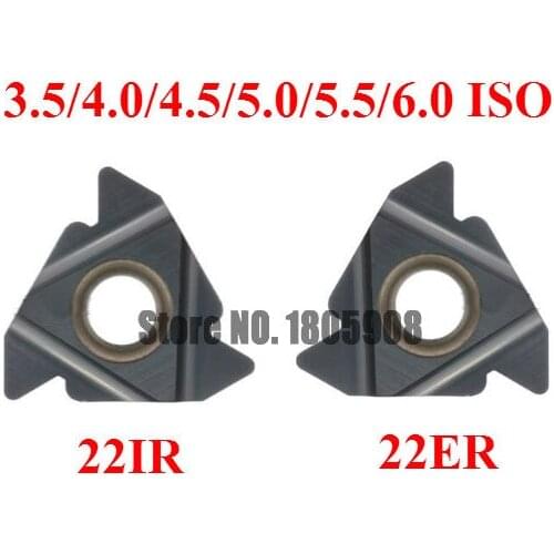 10PCS 22ER 22IR 22NR 3.5/4.0/4.5/5.0/5.5/6.0 ISO ,Indexable Tungsten Carbide Threading Lathe Inserts for Threaded Lathe Holder