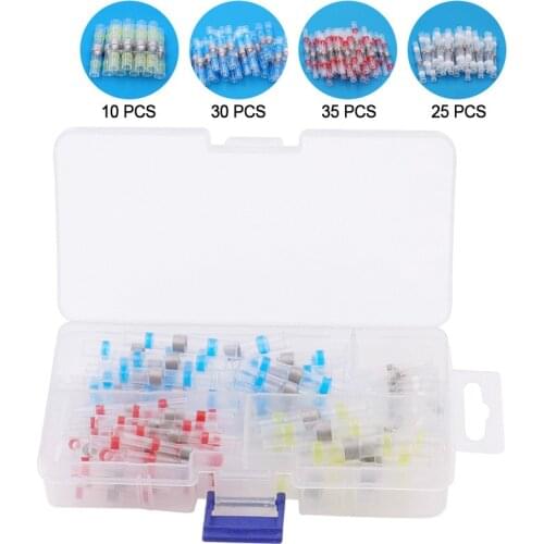 100pcs Tin Ring Crimp Terminal Connector Solder Wire Connector Sleeve Heat Shrink Butt Splice Waterproof Tin Ring Connector