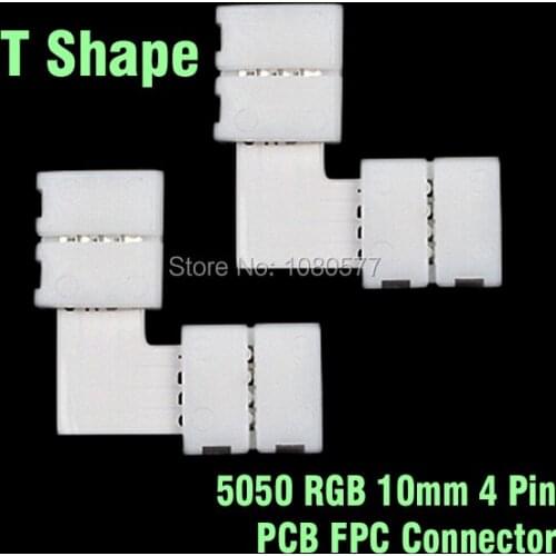 20pcs/lot 10mm 4pin L shape 5050 RGB led Strip connector PCB FPC Connector For Direction Change Free Shipping