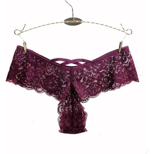 Women Sexy G String Floral Lace Transparent Panties with Strip Underwear Women Thong 1/2/3pcs