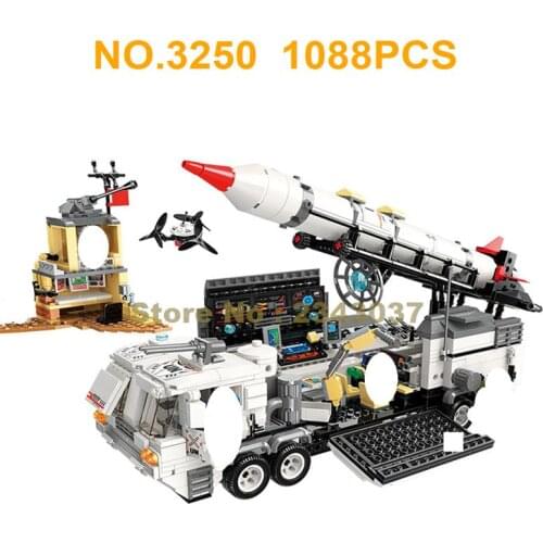 3214 1088pcs Military Mobile Missile Launcher Vehicle Building Blocks Toy