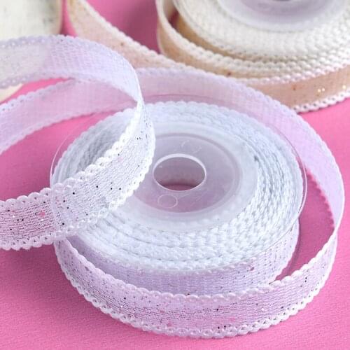 5Yards/Lot Organza Ribbon Metallic Glitter Ribbons For DIY Crafts Sewing Fabric Christmas Party Wedding Supplies Gift Wrapping