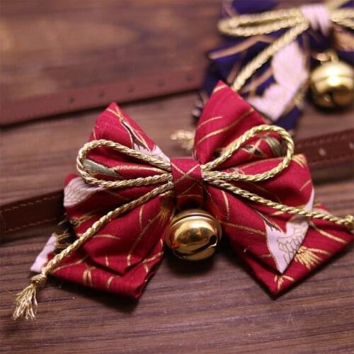 Pet Tie Cat Bell Decoration Japanese Bow Small and Medium-sized Dog Pet Products Creative Tie Cute Pet Costume Pet Cat