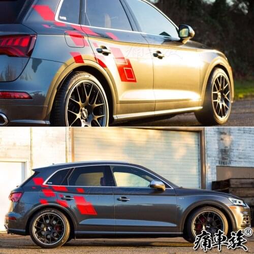 Car stickers For Q5 Q3 2018 pull flowers Q5 Q3 body decoration modified painting film color stickers