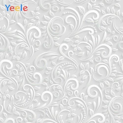 White Relief Carving Wall Flower Pattern Baby Portrait Backdrop Custom Vinyl Photography Background For Photo Studio Photophone