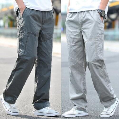 New Spring Autumn Casual Pants Men Cargo Pants Cotton Loose Trousers Mens Straight Leg Pants 3XL 4XL 5XL 6XL