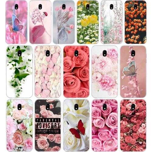111SDbutterfly on white roses flower Soft Silicone Tpu Cover phone Case for Samsung j3 j5 j7 2015 2016 17 j2 prime j6 Plus 2018