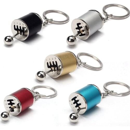 Zinc Alloy 6 Speed Manual Gearbox Transmission Car Keychain Gear Box Lever Key Chain Ring Gear Shift Knob Keyring Gadget Gift