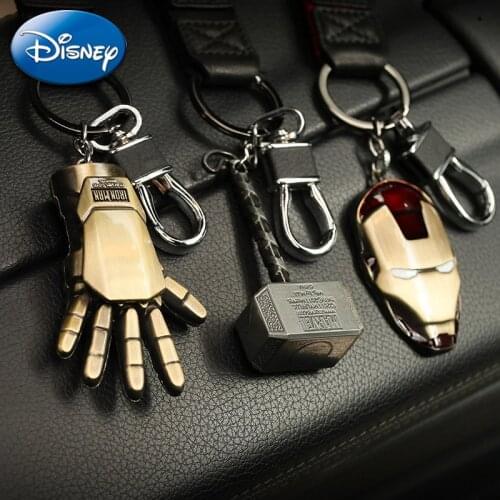 Marvel Rotatable Keychain Anime Thors Hammer Panther Shield Thanos Palm Car Keychain Pendant Keyring Key Chain Friends Gift