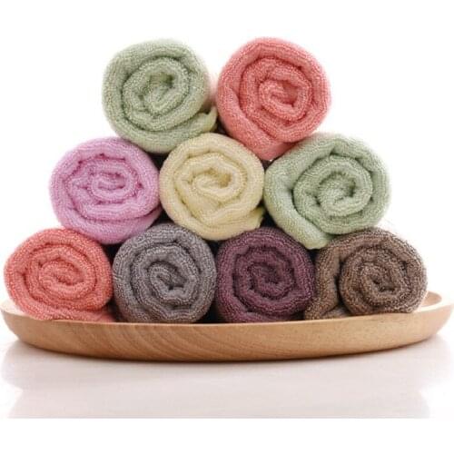 Bamboo fiber double towel cotton thickened household couples face wash towel wholesale multicolor towels