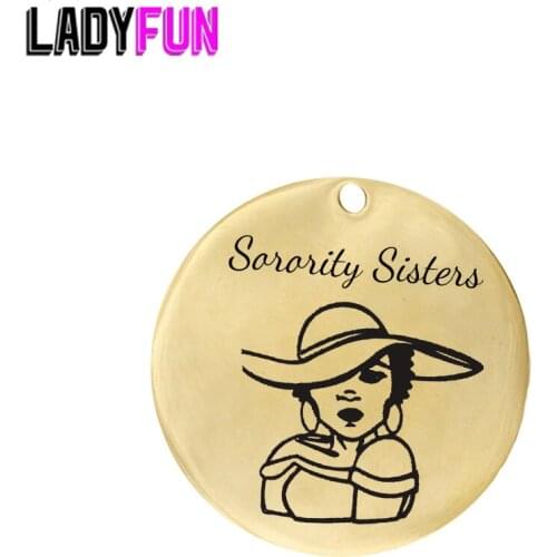 Ladyfun Customizable Sorority Sisters Pendant Charm Round 25mm Soul Sisters Sisterhood Charms Gifts For Her