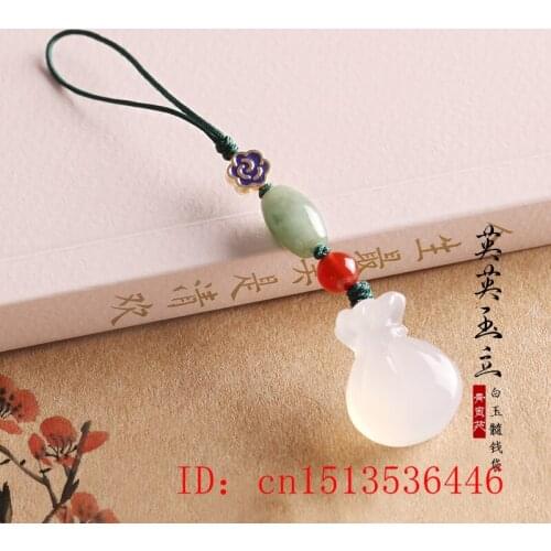 Customization Natural Agate Chalcedony DIY Blessing Bag Key Ring Jewellery Fashion Accessories Hand-Carved Man Woman Luck Amulet