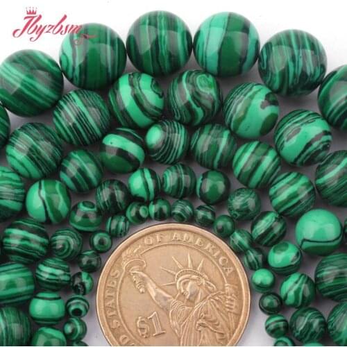 6,8,10mm Round Beads Ball Manmade Green Malachite Stone Beads For DIY Necklace Bracelet Earring Jewelry Making 15" Free Shipping
