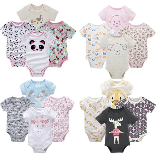Fashion Baby boys girls clothes newborn 2019 infant baby girls body suits 4pcs jumpsuit tiny cottons baby bodysuits