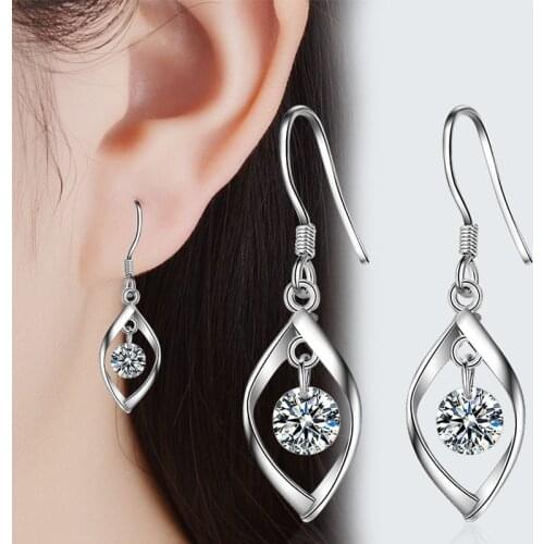 Office Lady Fashion Women Screw Stud Earrings Charm Stainless Steel Earrings Female Unique Charm Geometric Zircon Jewelry Gifts