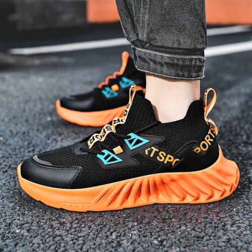 Mens Running Shoes Sports Mens Shoes Casual Shoes Flying Weave Sneakers Trend Lightweight Comfortable Walking Zapatillas