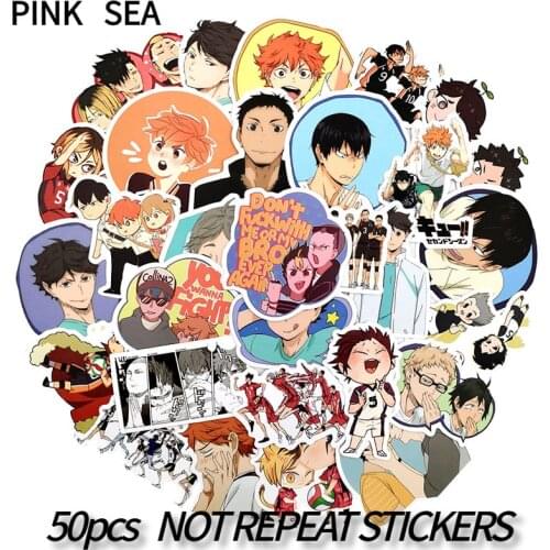 10/30/50pc/set Haikyuu Volleyball Cartoon Children Stickers For Skateboard Suitcase Girls Waterproof Scrapbooking Kids Toys