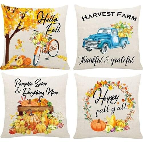 Fall Pillow Covers , Fall Decorations For Home, Farmhouse Throw Pillow Covers Set Of 4, Fall Decor Pillow Covers