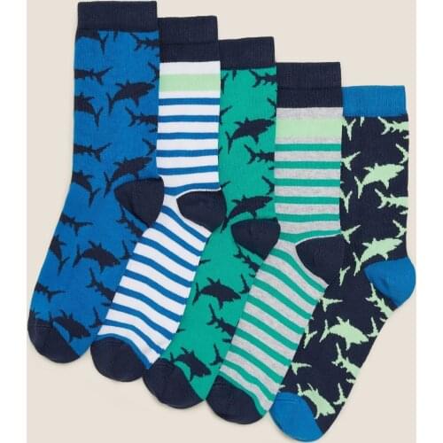 Unisex Multi Color 5'Li Striped Stockings Set