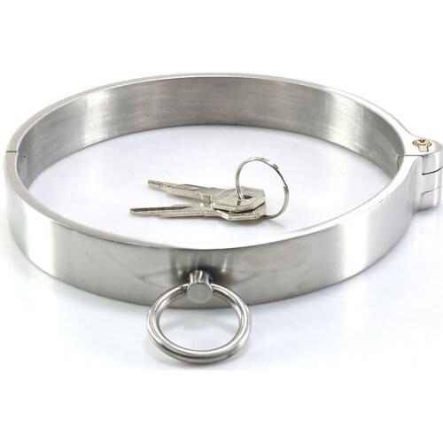 Stainless steel bdsm collar neck lock bondage restraints metal necklace slave collar sex toys for couples adult games bdsm tools