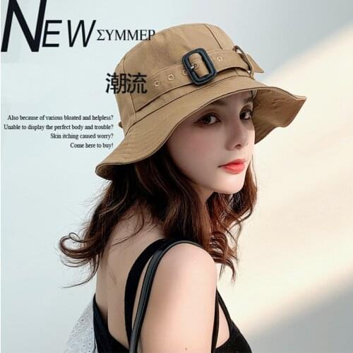 2019 Fisherman Hat Female Summer Wild Temperament Lady Hat Fashion Solid Color Sunscreen Outdoor Hat Student Visor