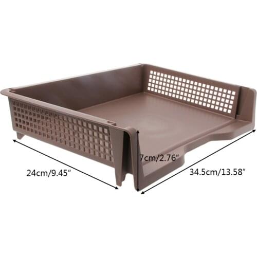 A4 Paper Superimposed Desktop Files Storage Rack Box Plastic Letter Tray Office