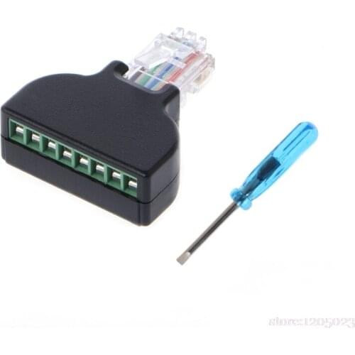 RJ45 Ethernet Male To 8 Pin AV Terminal Screw Adapter Converter Block Plug