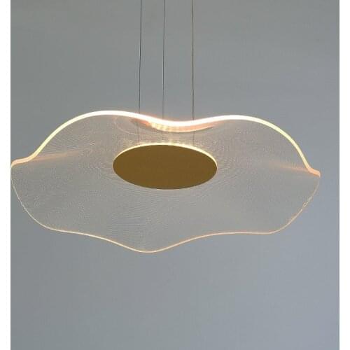 Nordic Electrodeless Dimming Remote Control Chandelier Modern Simple Living Room Bedroom Aisle Decor Lotus Leaf Designer Lamp