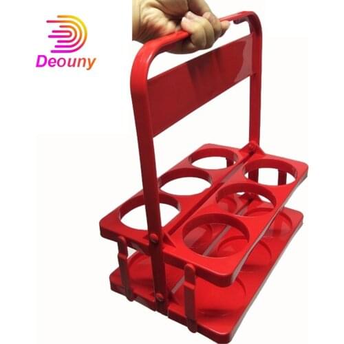DEOUNY Plastic Foldable Vertical Beer Basket Wine Bottle Holder Stand Storage Organizer For Bar Kitchen Holds 6 Bottles