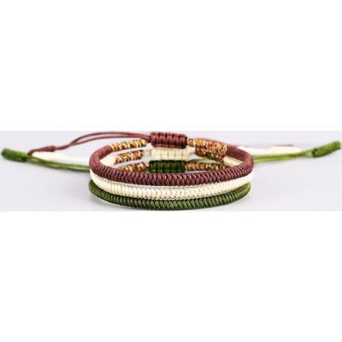 3 Color Handmade Tibetan Buddhist Lucky Charm Bracelets & Bangles For Women Men Knots Black Rope Christmas Gift Bracelet