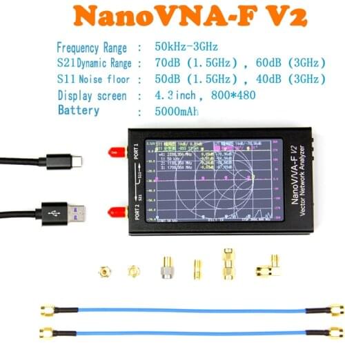 Upgraded version 50k-3GHz NanoVNA-F V2 3G 4.3 inch IPS TFT LCD HF VHF UHF UV Vector Network Analyzer