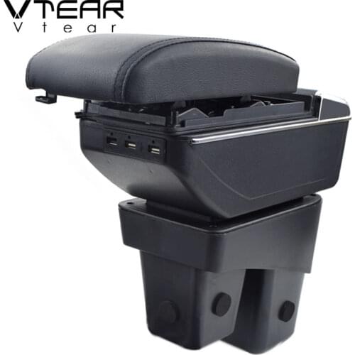 Vtear For Honda WRV car armrest leather arm rest USB interface storage box car-styling center console interior parts accessories